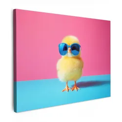 LEINWANDBILD Chick - Sonnenbrille - Blau Wandbild 40x30 cm