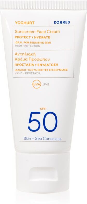 Korres Yoghurt Sunscreen crème solaire visage pour un effet naturel SPF 30 50 ml