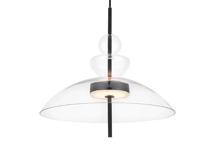 Suspension LED Bangkok - Type C 40 x 358 x 40cm Transparent/Noir Verre transparent / Métal mixte LED Module LED