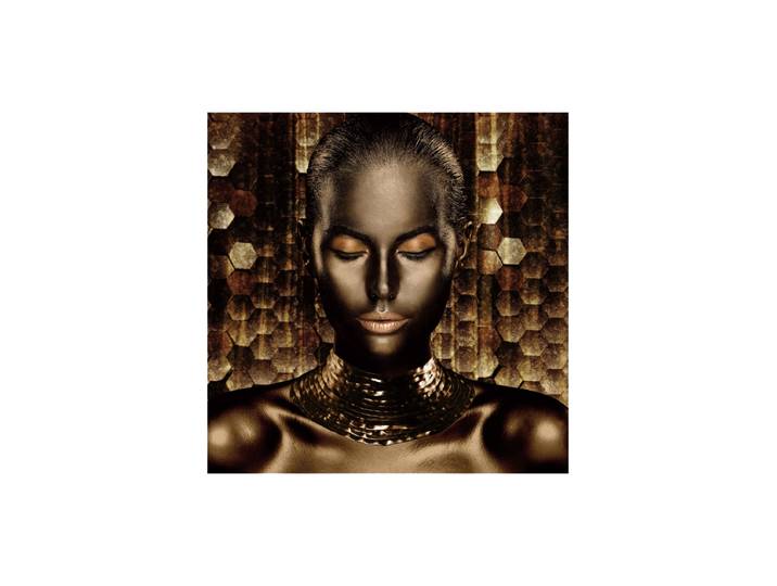 Glasbild „Goldene Frau“ 100 x 100 cm Multicolor Crea Collection