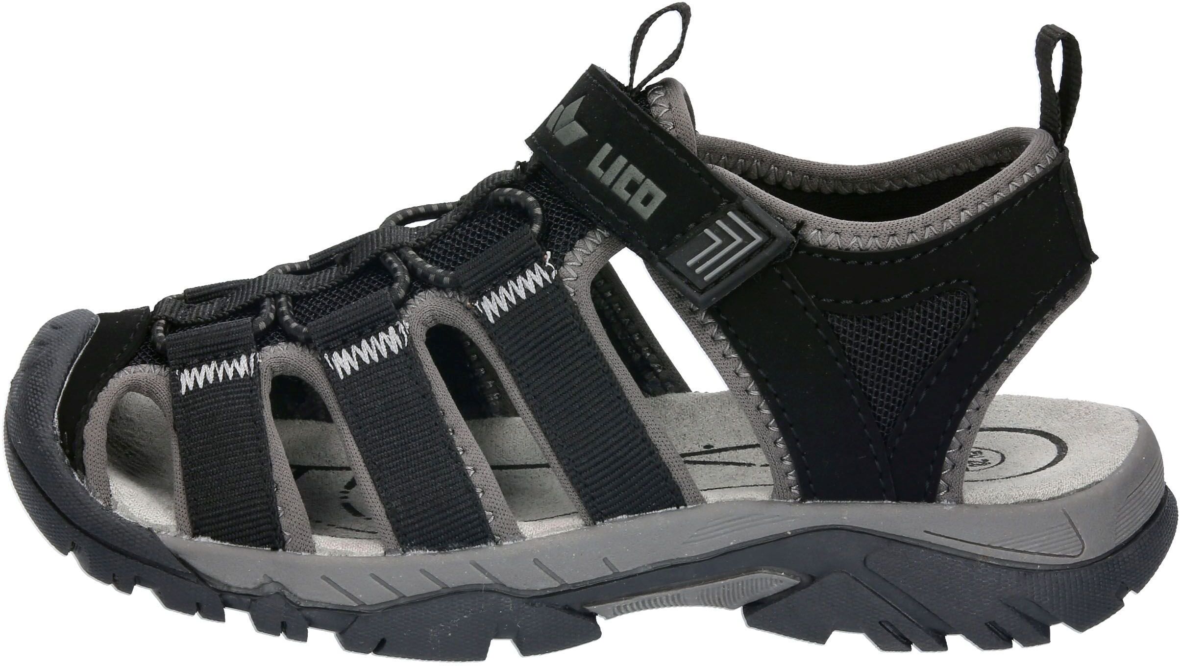 Outdoorsandale LICO "Sandale Janto VS", Jungen, Gr. 35, schwarz, Synthetik, Schuhe Outdoorsandale schwarz 35