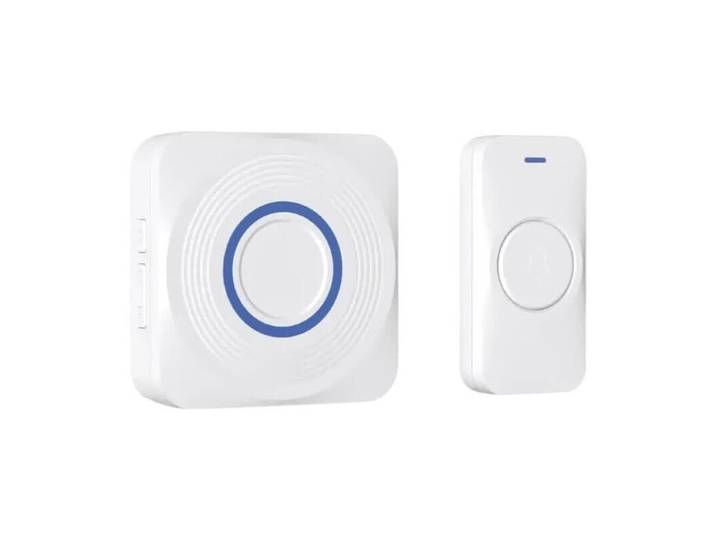 Konyks DRINGG, Sonnette connectée WiFi + RF (Bouton IP65 + Carillon intérieur), Notifications sur Smartphone, Longue portée, IP65, Blanc