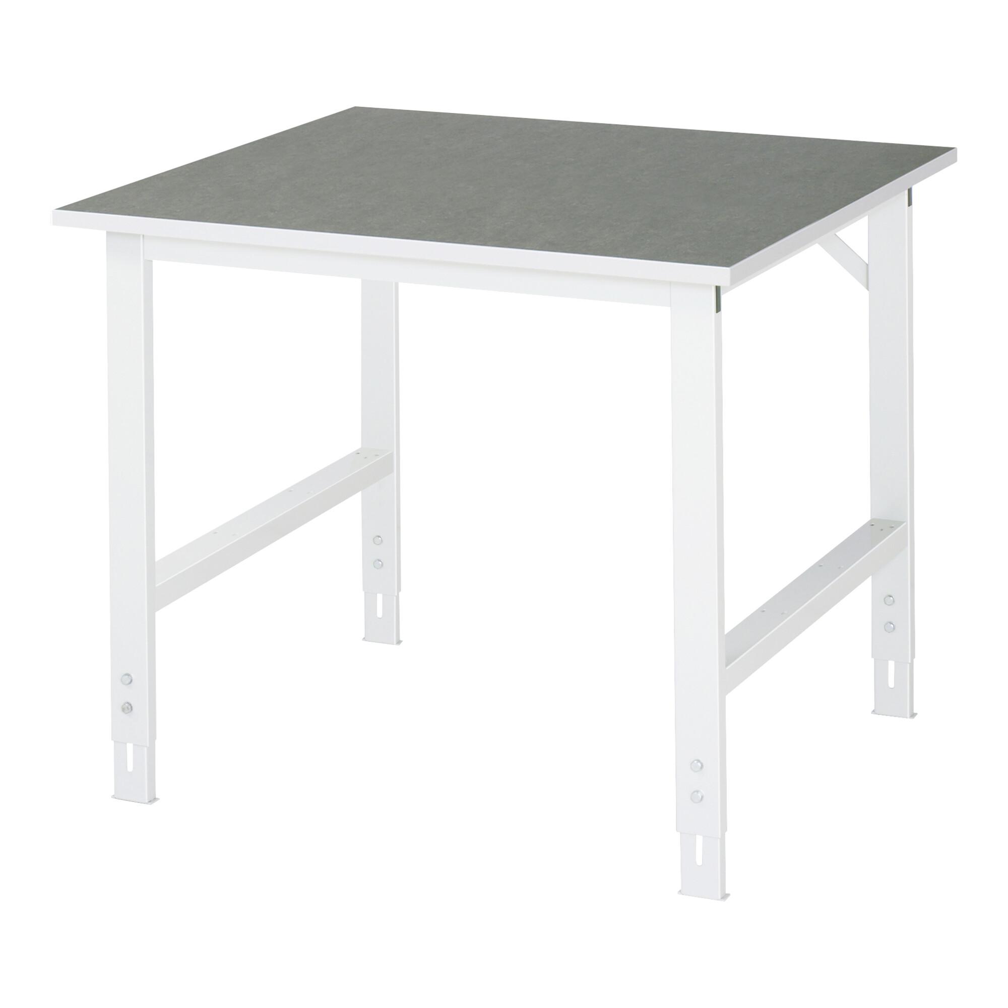 Rau Arbeitstisch Tom BxTxH 1000x1000x760-1080mm, Linoleum Arbeitsplatte (06-625L10-10.12)