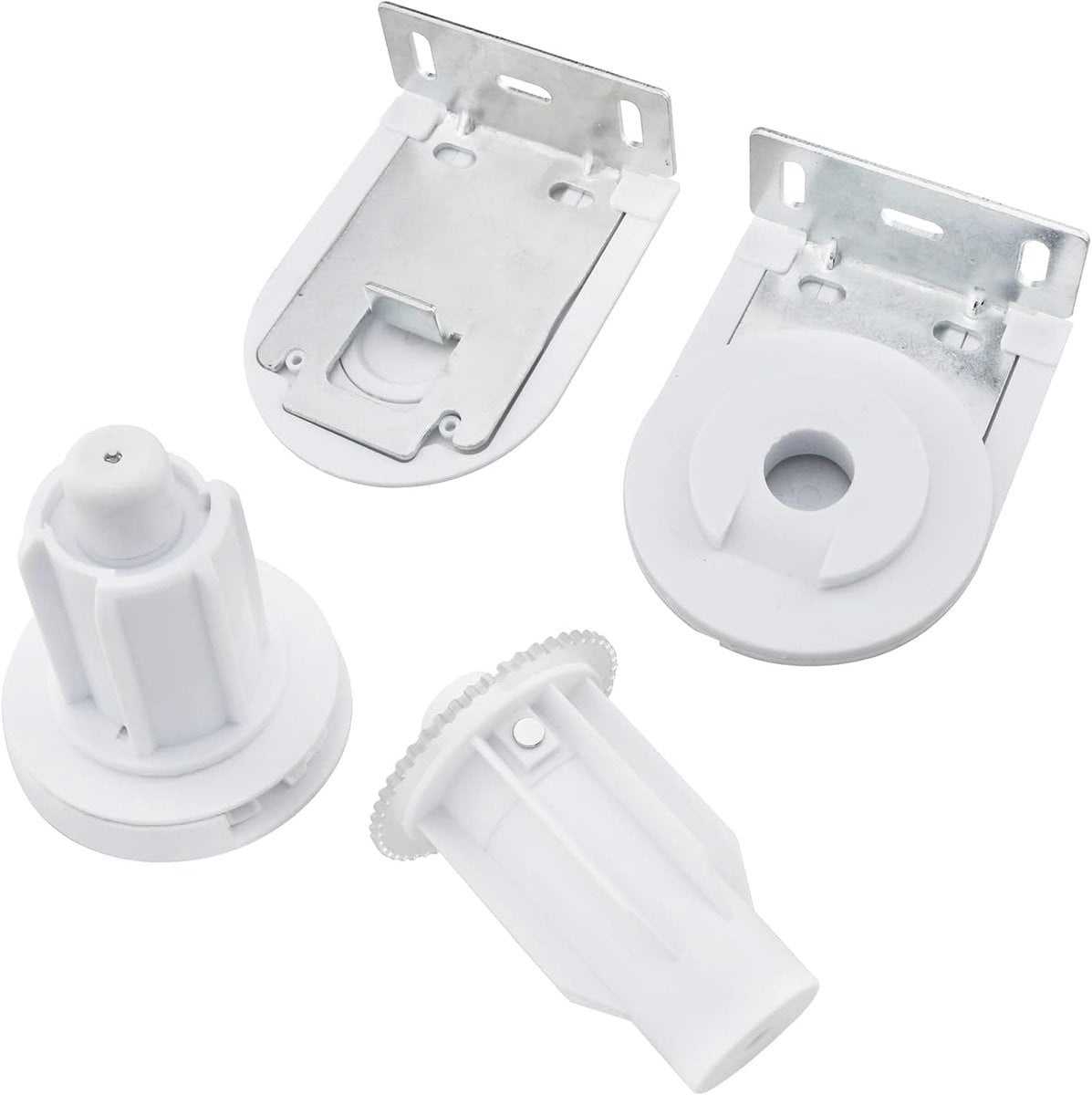 Wit Rolgordijn Koppeling Reparatieset met Metalen Beugel voor 38mm Buis Diameter