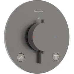 Hansgrohe Ecostat Comfort S Thermostat Unterputz, 2 Verbraucher, Brushed Black Chrome, einfache Installation, Temperaturbegrenzung einstellbar