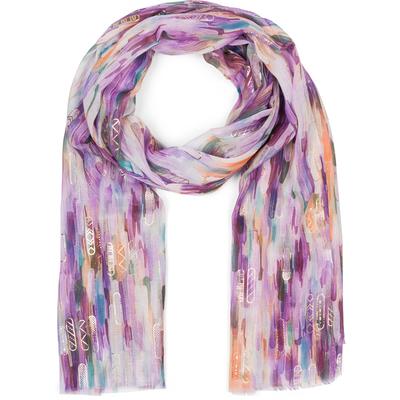 Schal STYLEBREAKER "Leichter Schal mit Streifen Farbverlauf Metallic", Damen, lila, Obermaterial: 100% Viskose CV., Modisch, Modetücher Schal