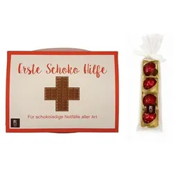 RUTH SCHOKOLADE Pralinen Set Schoko Grüße ''Erste Schoko Hilfe'' & Glückspilze Inhalt 130g & 48g