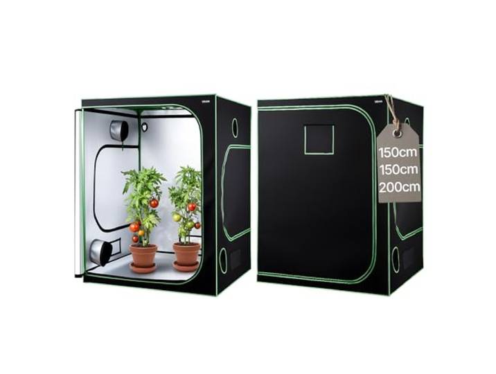VEVOR Chambre de Culture\, 150x150x200 cm\, Tente de Culture Plantes d'Intérieur\, avec Éclairage LED à Spectre Complet\, Système de Ventilation\, Mylar 600D Hautement Réfléchissant\, pour Fleurs Légumes