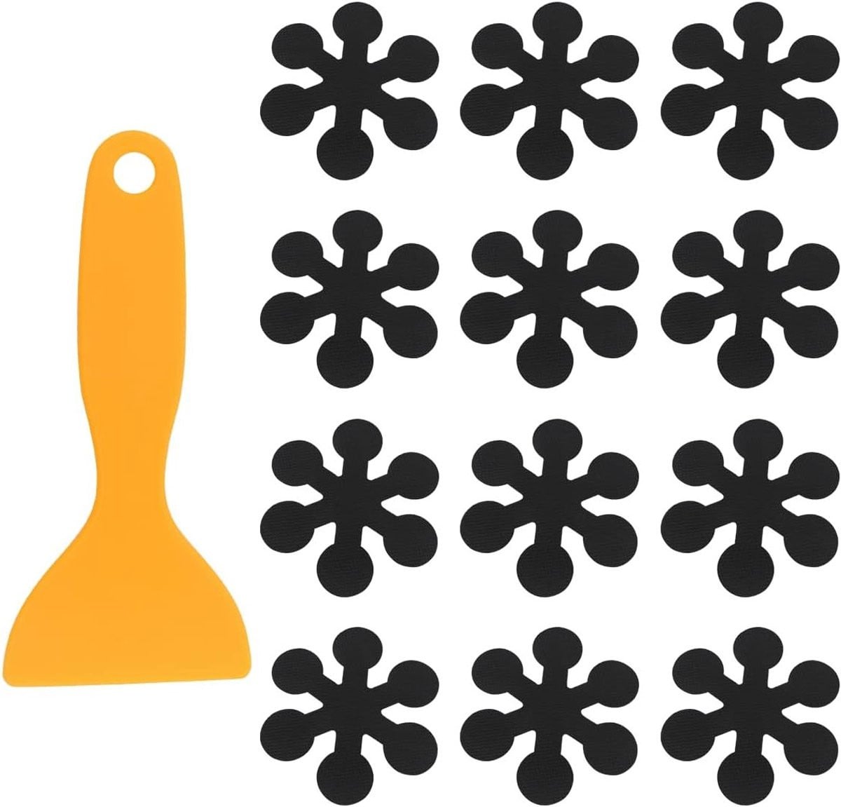 12 Stuks Antislip Bad Stickers Sneeuwvlok met Schraper voor Badkamer Decoratie