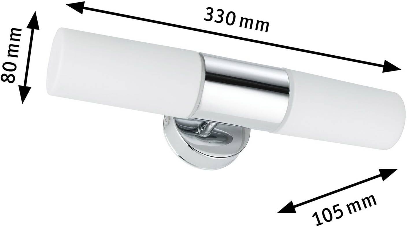 Paulmann Wall Light Lenia, dimmable, Chrome / silver, Bathroom, metal, Modern, Wall Light