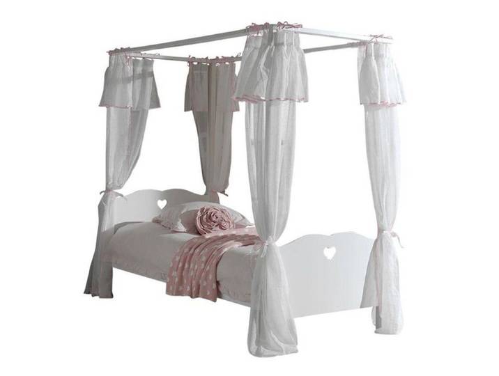 Pack - Lit à Baldaquin Enfant Voile & Tiroir  Amori  90x200cm Blanc