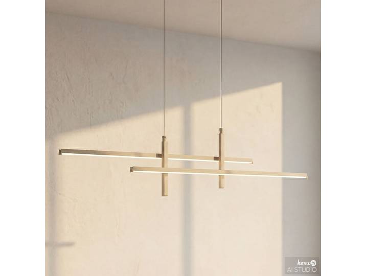 LED-Pendelleuchte 110 x 120 x 7cm Beige/Sand Aluminium / Stahl, pulverbeschichtet Polycarbonat LED LED-Platine