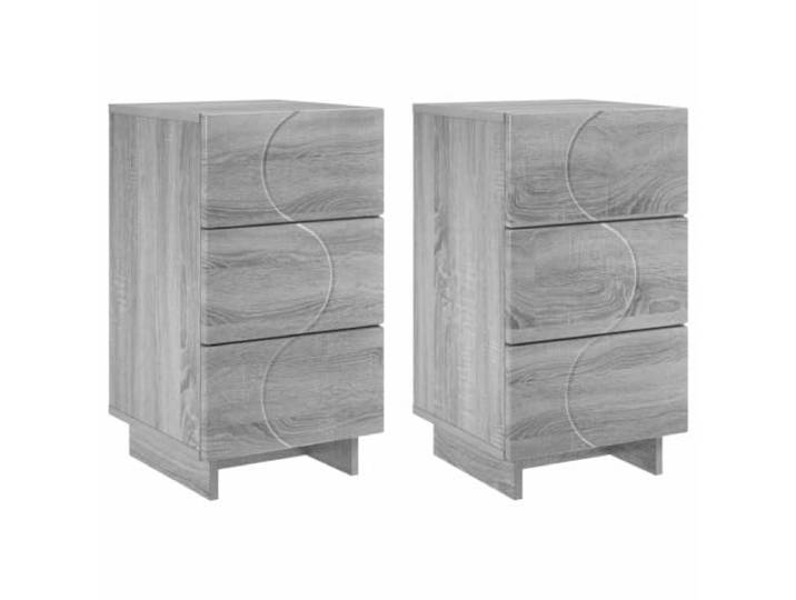 KDVXBCQJH Nachttisch 2er Set Sonoma-Grau 33,5x34,5x60cm Holzwerkstoff Kompakte Beistelltische fürs Schlafzimmer mit 6 Schubladen bieten viel Stauraum und harmonieren mit moderner Einrichtung.