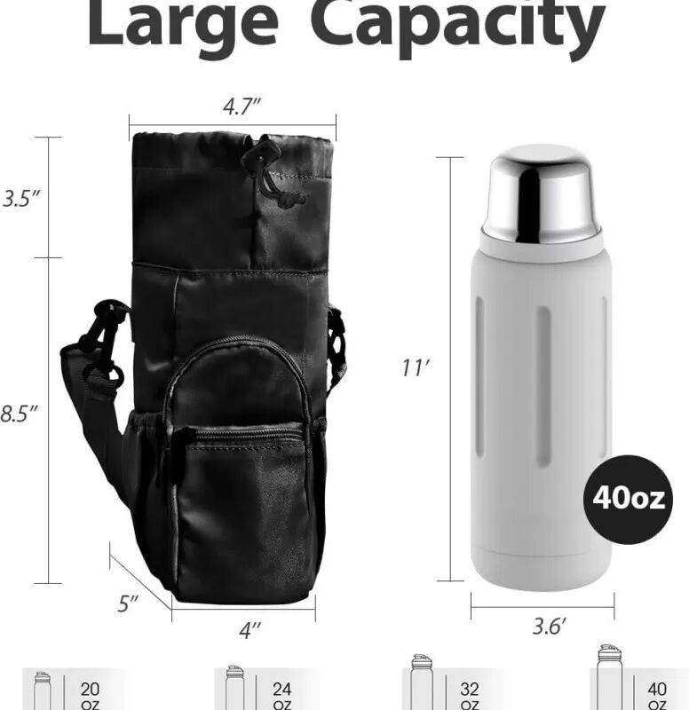 INF Sac bandoulière isotherme pour bouteille d'eau avec bandoulière réglable