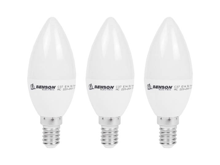 3er-Set LED-Kerzenlampe, C35, E14, 400 lm, 5 W, 3000 K, warmweiss