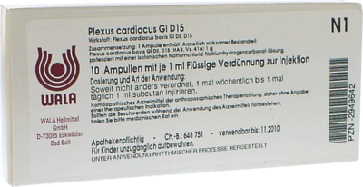 WALA Heilmittel GmbH PLEXUS CARDIACUS GL D 15 Ampullen 10X1 ml 02949642