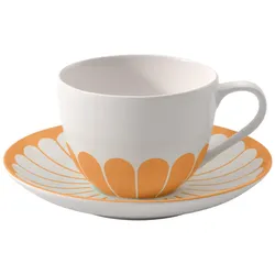 CAPPUCCINOTASSE MIT UNTERTASSE Fleur Couleur Soleil 300 ml