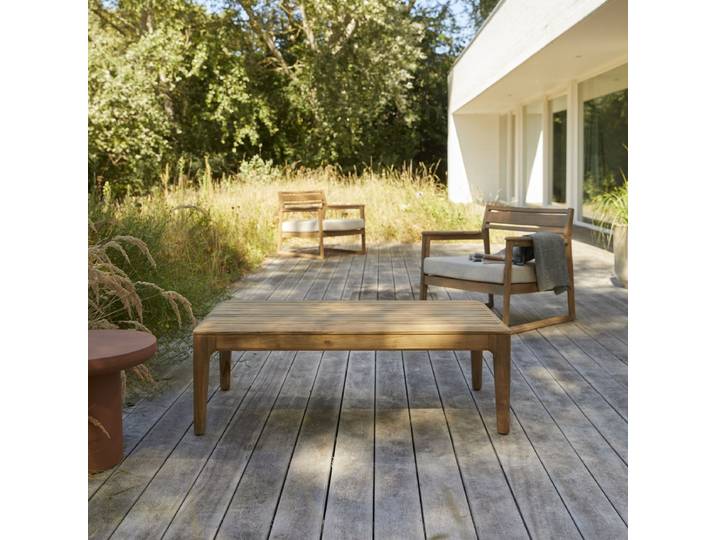 Garten-Couchtisch aus massivem, recyceltem Teakholz Vasco - Natur