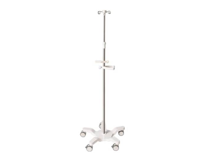 Medizinischer Infusionsständer aus Edelstahl für Pfosten, IV Tablett und Griff, Taschenhalter, tragbar, 4 Haken, höhenverstellbar