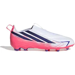 adidas F50 Hyperfast League Laceless FG/MG Kinderfußballschuh weiß/pink 36