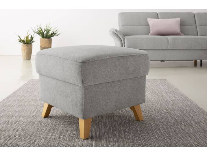 Stauraumhocker GOODPRODUCT Westerland , grau (hellgrau), B:58cm H:48cm T:58cm, 100% Polyester, Hocker, Stauraumhocker, in vielen Bezugsarten und Farben, auch in Luxus-Microfaser imprägniert