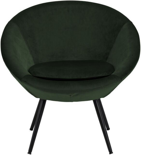 Hellin Fauteuil lounge en velours et métal Vert 82x81x72cm