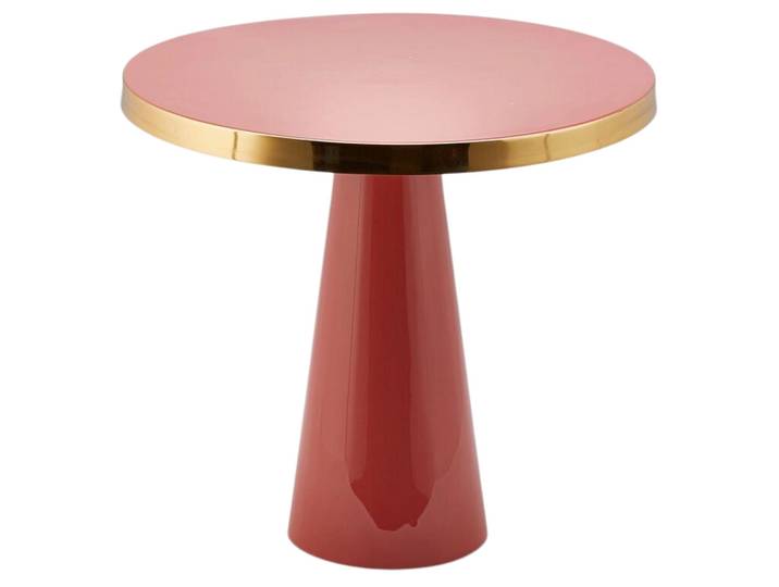 Beistelltisch Emailliert Metall Rosa H: 50 cm Edg