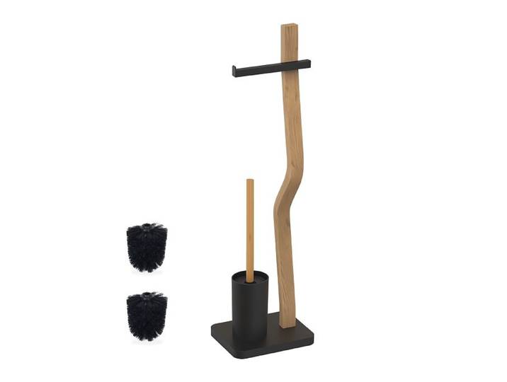 Relaxdays WC Garnitur Holz & Metall