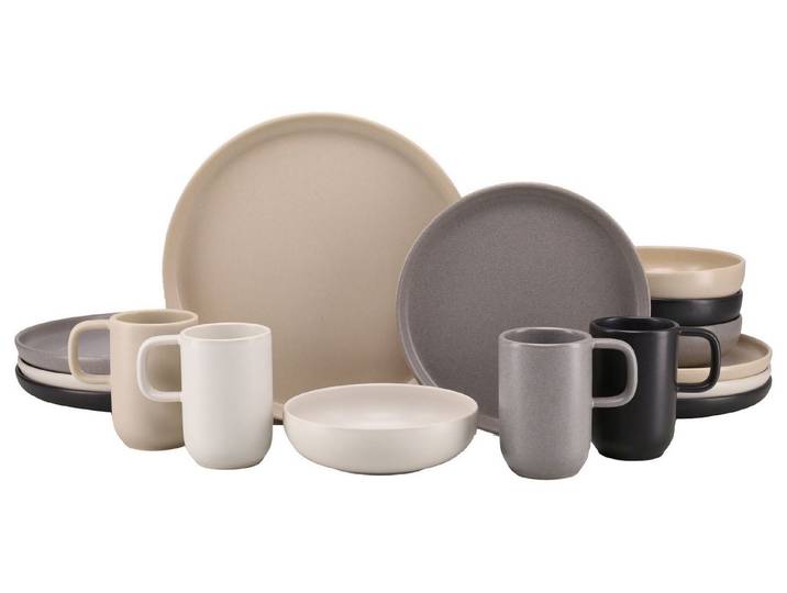 creaTable Kombiservice Uno Metropol (16-tlg), 4 Personen, Steinzeug