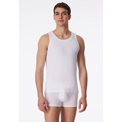 Unterhemd SCHIESSER "Long Life Soft", Herren, Gr. 5, N-Gr, weiß (100, weiß), Single Jersey, Obermaterial: 45% Baumwolle, 45% Modal, 10% Elasthan, Unterhemden Unterhemd, optimales Feuchtigkeitsmanagement