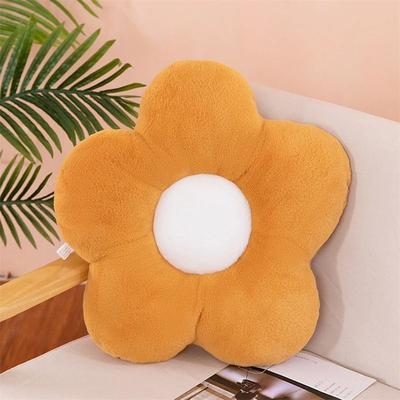 Uplifted Goods Soft Five Petal Flower Cushion brown 11.81in X 2.36in