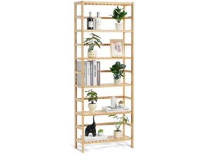 VEVOR Étagère de salle de bain à 6 niveaux, étagère de rangement pour présentoir, support pour plantes à fleurs autonome, étagère rectangulaire multifonctionnelle bambou, pour cuisine, maison, naturel