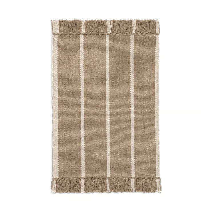 Ferm Living Calm Kelim Deurmat Graphic, Sand/White/Beige, B: 70 cm, D: 50 cm
