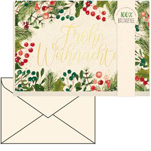 Böttcher-AG Weihnachtskarte 22sk5931, 115 x 170mm, Klappkarte mit Goldfolie & Umschlag, 1 Stück