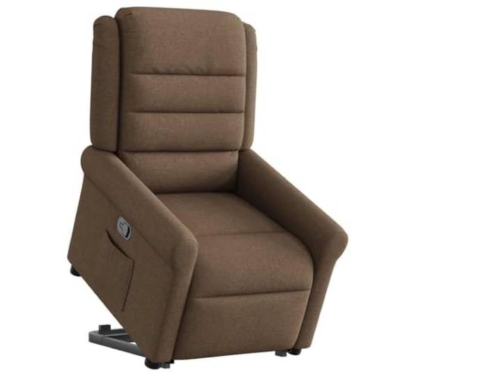 WHOPBXGAD Elektrische Aufstehhilfe Manuelle Liegefunktion Relaxsessel Braun Relaxsessel mit Aufstehhilfe Braun Stoff, elektrischer Fernsehsessel mit manueller Liegefunktion und Seitentasche, bis 135