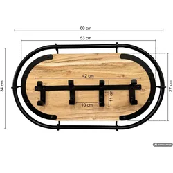 Wohnling, Kleiderhaken + Wandgarderobe, Akazie