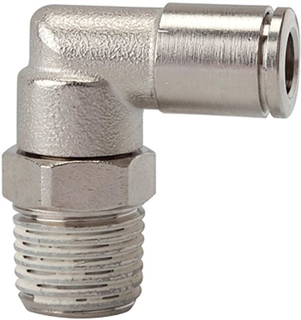 Riegler L-Raccord vissable »metallica«, pivotant, R 1/8 a., Ø tuyau 8 (8854.018-8)