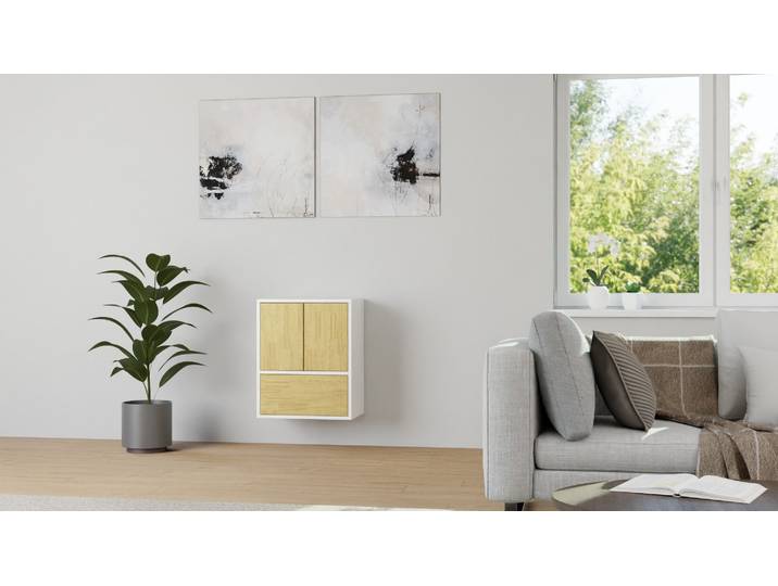 Modernes Hängesideboard nach Maß – kostenlose Holzmuster MDF Beschichtet MDF Weiß matt