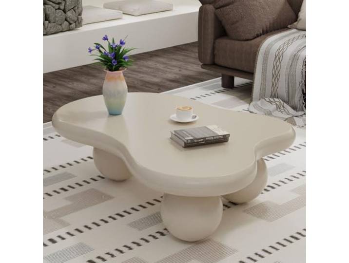 JXDFGYK Moderner Couchtisch in Wolkenform Hübscher, White Cloud 46 inch Unregelmäßiger Teetisch Für Den Innenbereich Niedriger Couchtisch in Wolkenform Für Wohnzimmer, Schlafzimmer