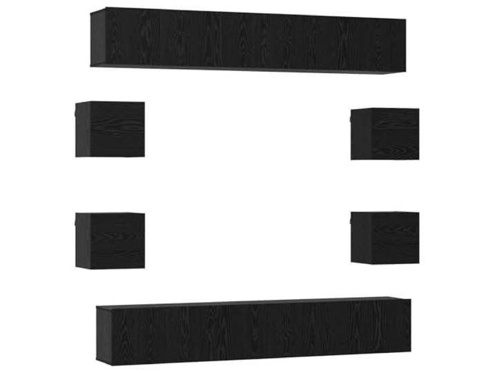 LMTYOENFG TV Board Set Wandmontage 10-Teilig 180x30 cm Schwarze Eiche Modulare Hängeschränke für Wohnzimmer und Schlafzimmer aus stabilem Holzwerkstoff bieten anpassbaren Stauraum.