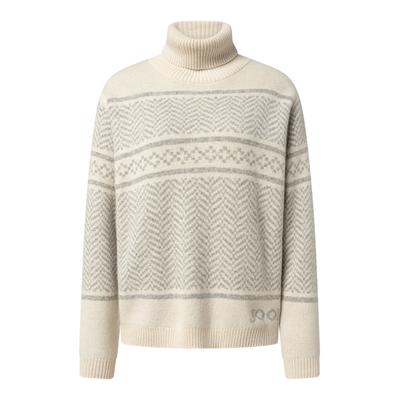 Rollkragenpullover JOOP "Korol", Damen, Gr. 40, beige (braun overflow), Strick, Obermaterial: 35% Polyamid, 30% Wolle, 30% Viskose, 5% Kaschmir, gemustert, normal normal, Rundhals, eingesetzt Rippbündchen, Pullover Rollkragenpullover, hochwertiges...