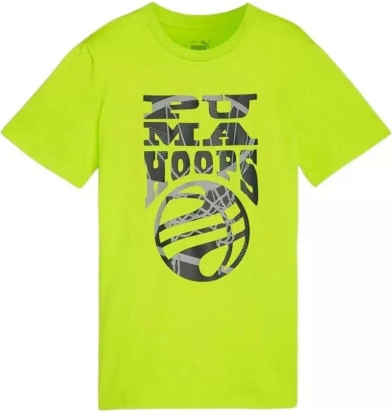 Camiseta Puma Basketball Blueprint Tee Verde Neón Verde 140 Niño
