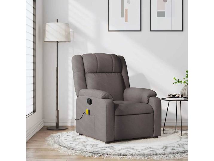 vidaXL Massagesessel, Massagesessel Taupe Stoff