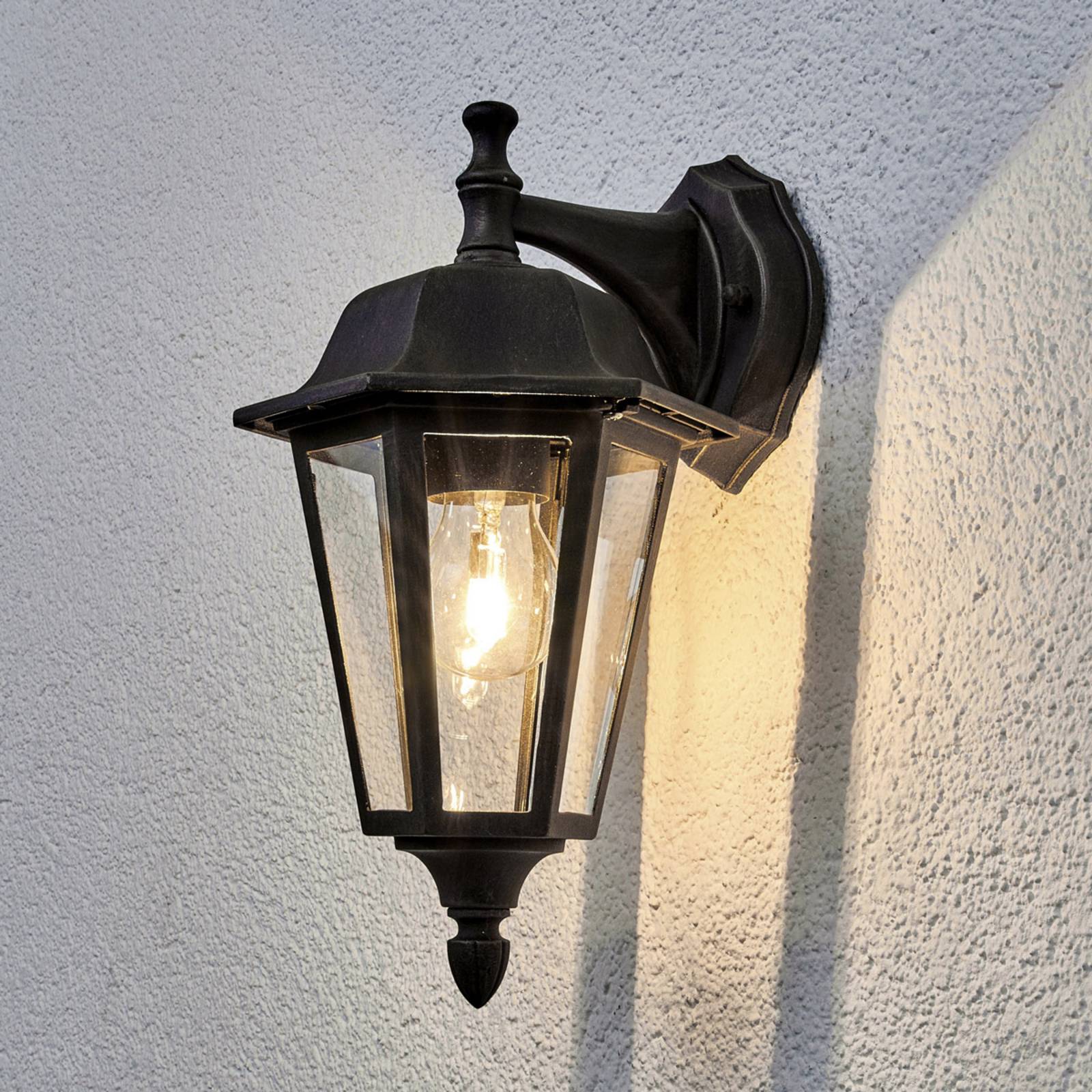 Aussenwandleuchte LAMINA Lindby, dimmbar, braun / rost, Aluminium, Antik, Wandleuchte außen