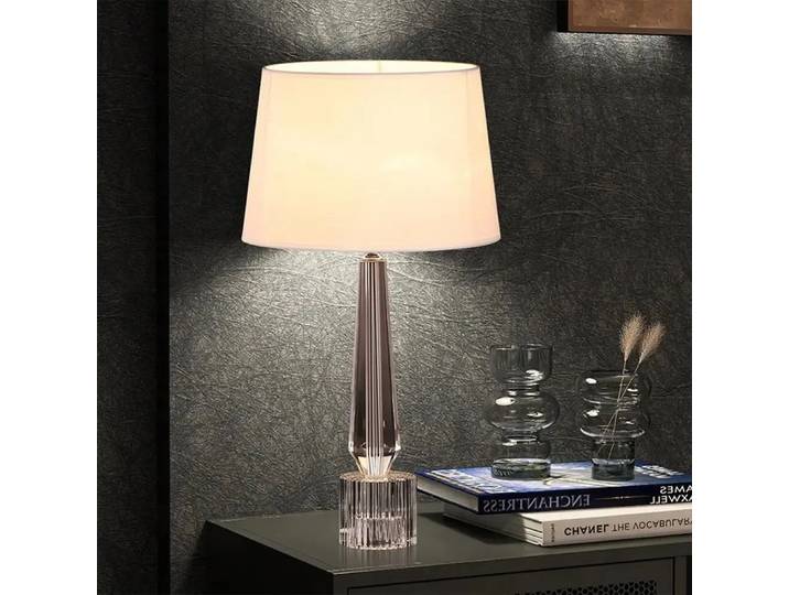 Lampe sur pied en tissu de luxe américain, boule de verre en cristal, design bulle, lampe de chevet nordique artistique pour salon
