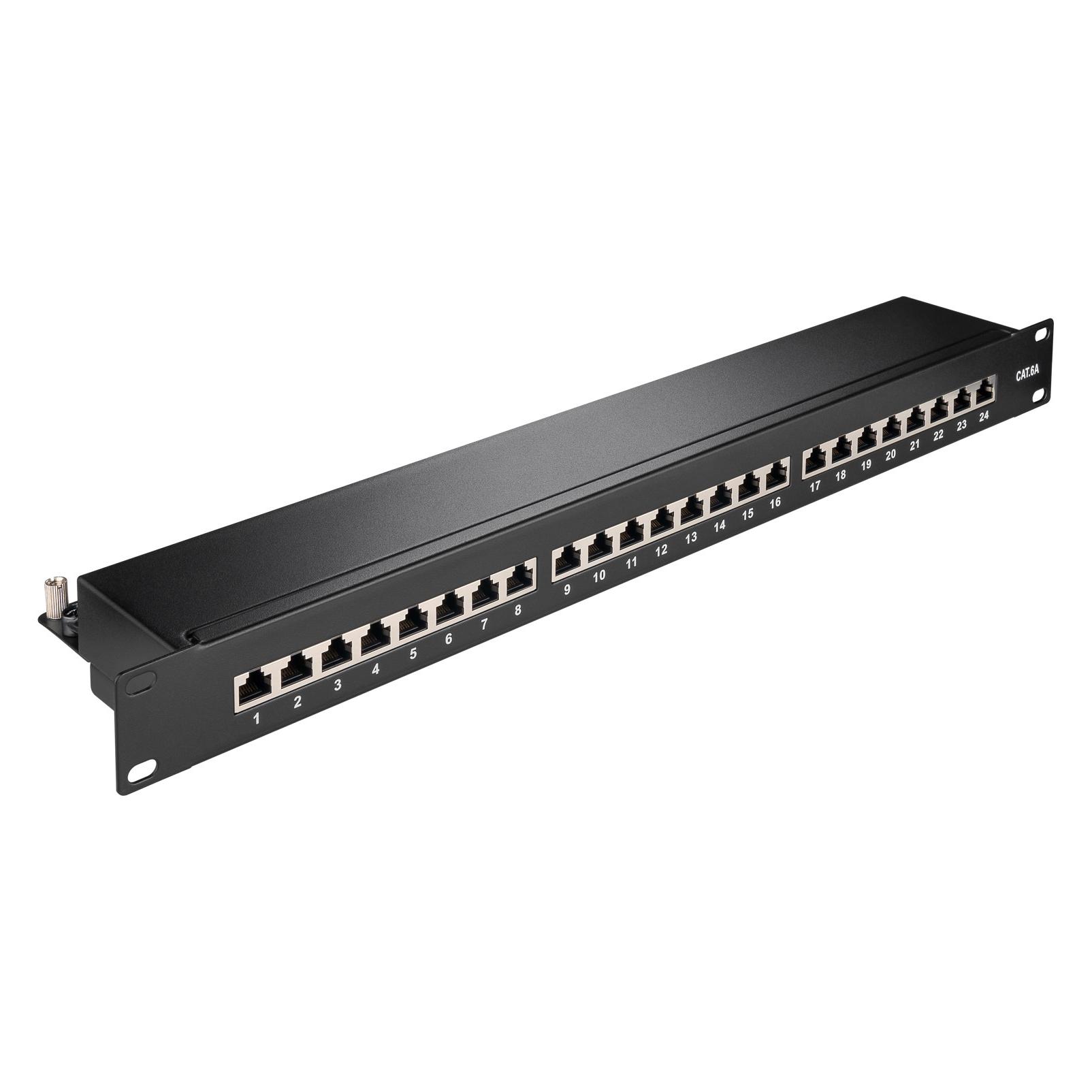 Goobay CAT 6a 48,30cm (19") Patch Panel, 24 Port, Schwarz (43281)
