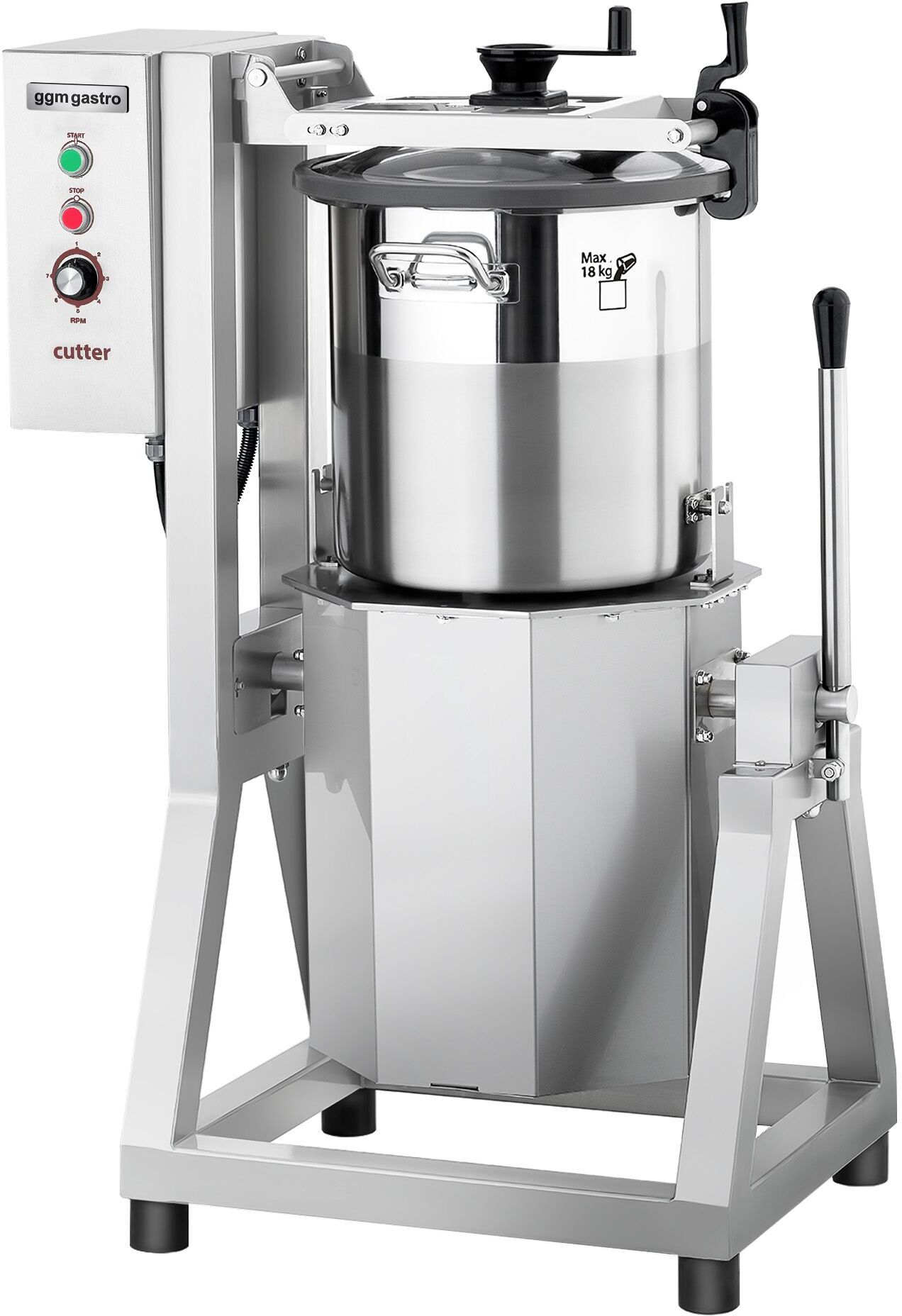 GGM Gastro Professionele hummus cutter - 20liter - 7,5kW - 400V – voor hummus zilver