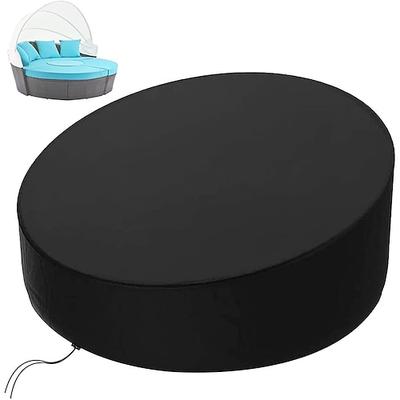 Runde Gartenbettabdeckung, 420d wasserdichte Gartenbettabdeckung mit Schultergurt Tragegriff, runde Windschutzhaube