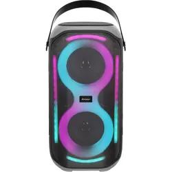 Trevi kabelloser Lautsprecher 50W, mit Stativ, USB, Bluetooth Lautsprecher, Schwarz