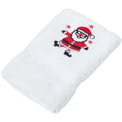 GÄSTEHANDTUCH Weihnachtsmann weiß 30/50 cm